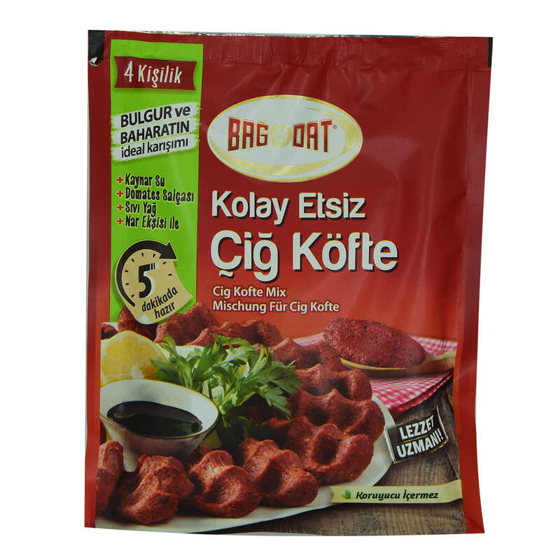 CLZ214 Kolay Etsiz Çiğ Köfte Bulgur ve Baharat Karışımı 4 Kişilik 120 Gr Paket